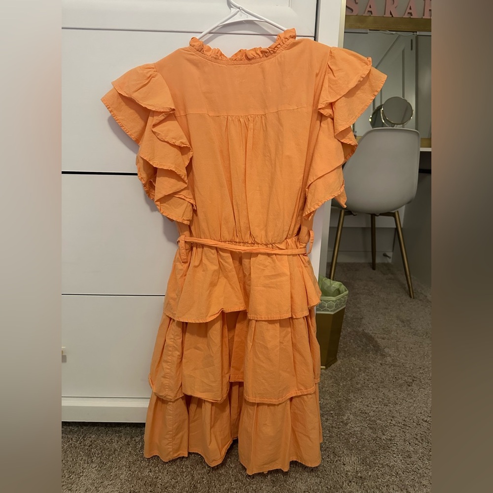 Orange Ruffle Dress - Picture 4 of 5